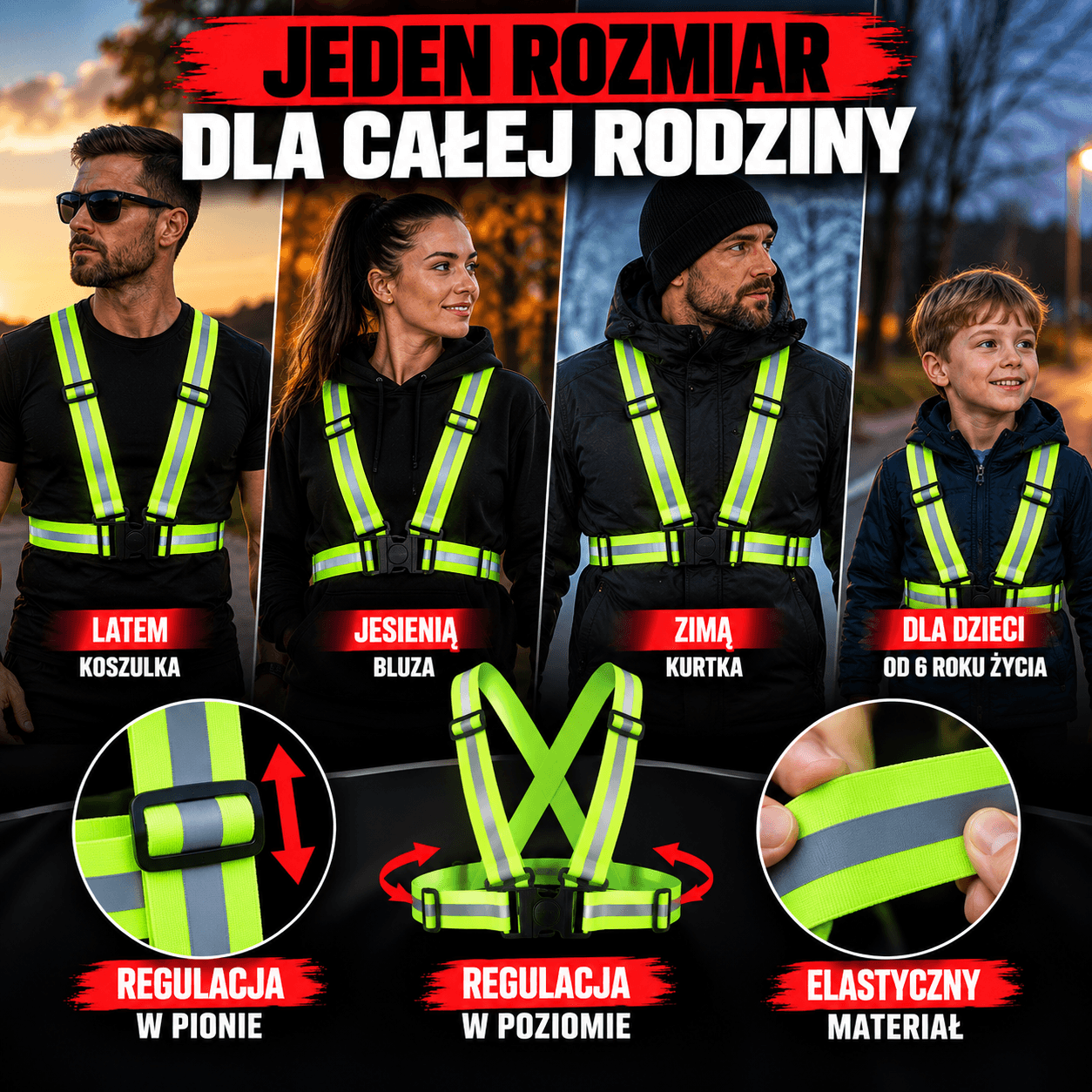 Dopasuj szelki dzięki wygodnej regulacji